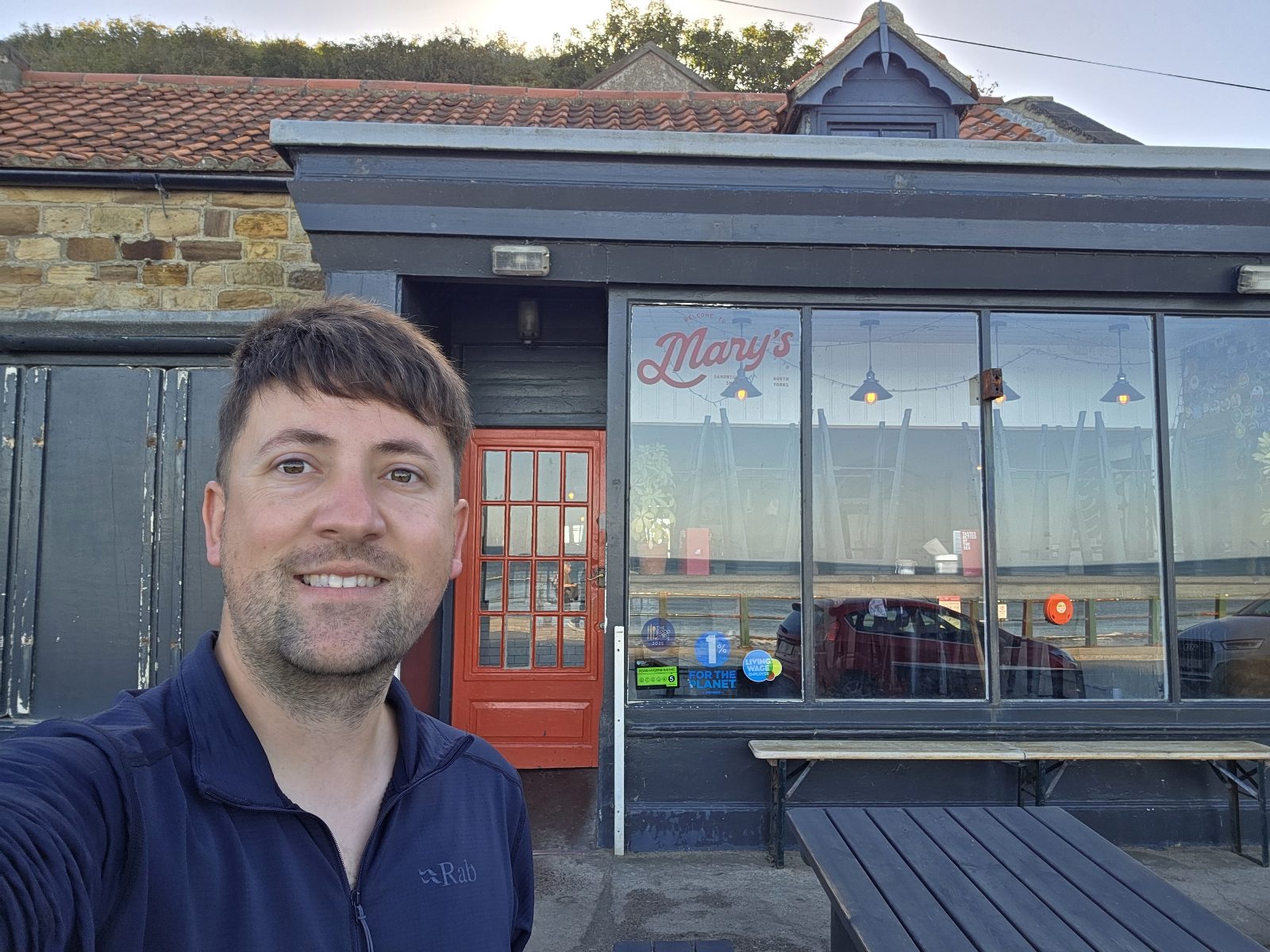Lunch Stopping point and sea swim — Have lunch with a view at Mary's Sandwich Shop overlooking Sandsend Beach followed by a cold dip in the North Sea.